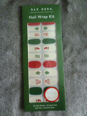 Neu Rae Dunn Nagelverpackungsset Urlaub rot Weihnachten Stechpalme lustig fröhlich & hell NEU