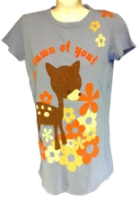 Womens Juniors David & Goliath I'm Fawn Of You Distressed Blue Tee T-Shirt 