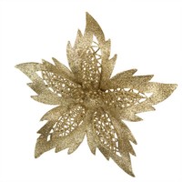 Clayre & Eef 65813 Weihnachtsdeko Blume Gold Ø 23X5 Cm