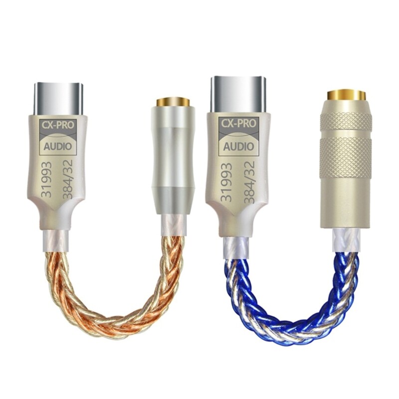 USB C DAC 32bit 384KHz USB C to 3.5mm Decoders Adapter with