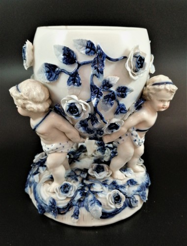 Antike Sitzendorf Porzellan Vase, Spät 19th Jahrhundert - Bild 3 von 14