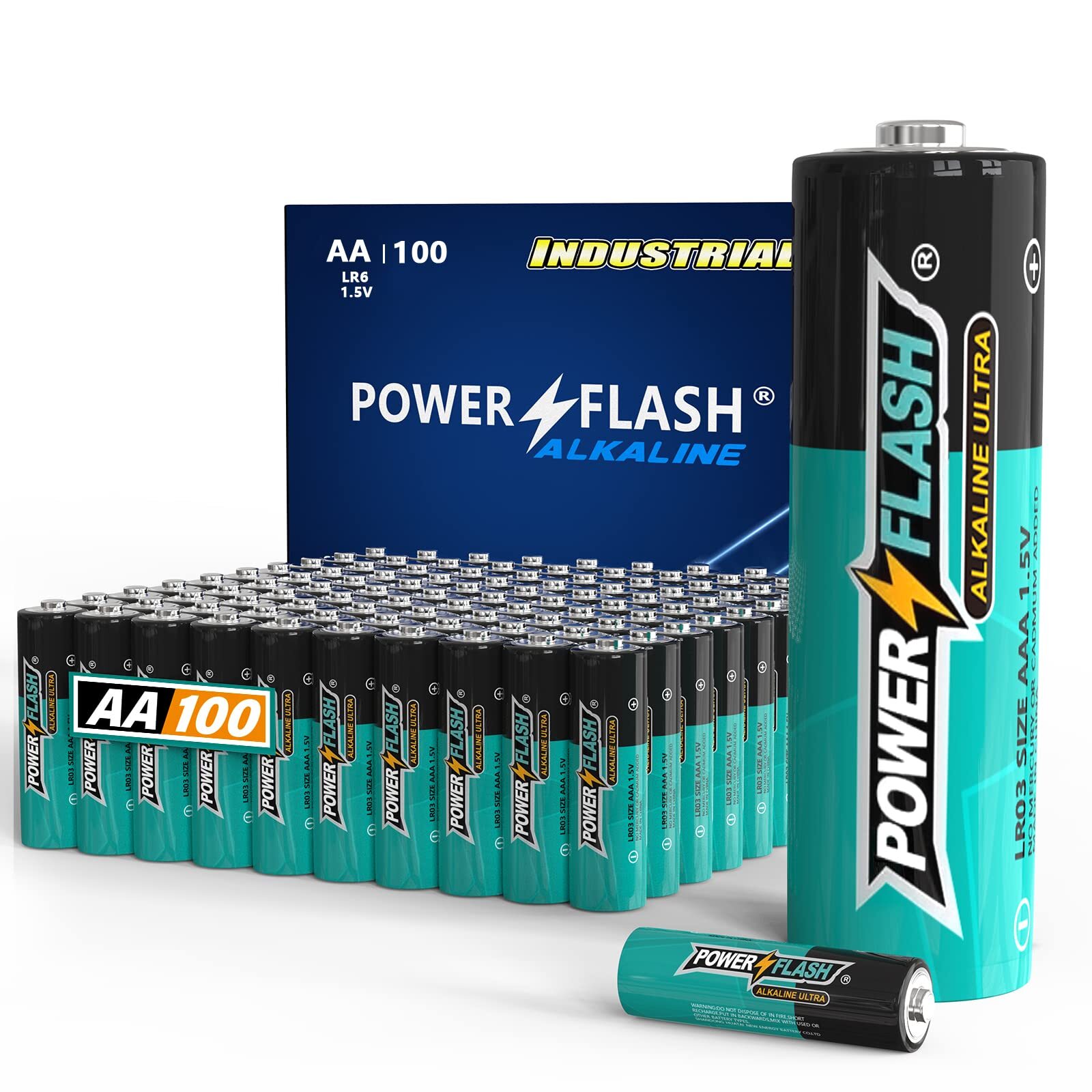AA Batteries with Fresh Date - 100 Count Industrial Pack - Ultra Long-Lasting...-image
