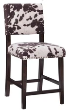 Linon Udder Madness Corey Counter Stool, 19”W x22.5”D x38.75”H, Manhattan Stain