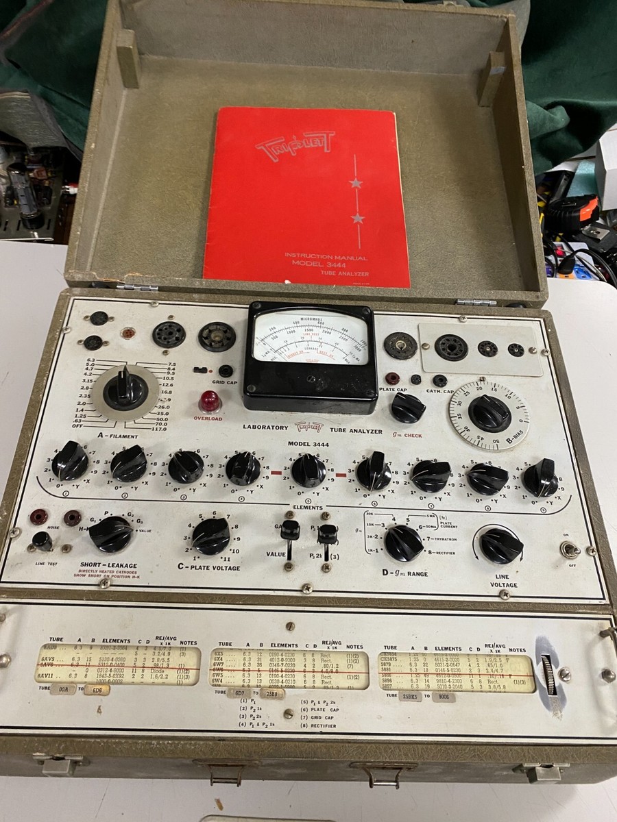 Triplett 3444 Tube Tester Laboratory Tube Analyzer Model 3444 +