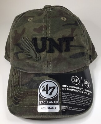 #ad North Texas Mean Green 47 Brand OHT Camo Adjustable Hat Cap NCAA NWT MSRP $25 $18.06