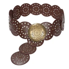 JASGOOD Western Belts for Women Wide Hollow Disc Leather Belt Cowgirl Waist B...