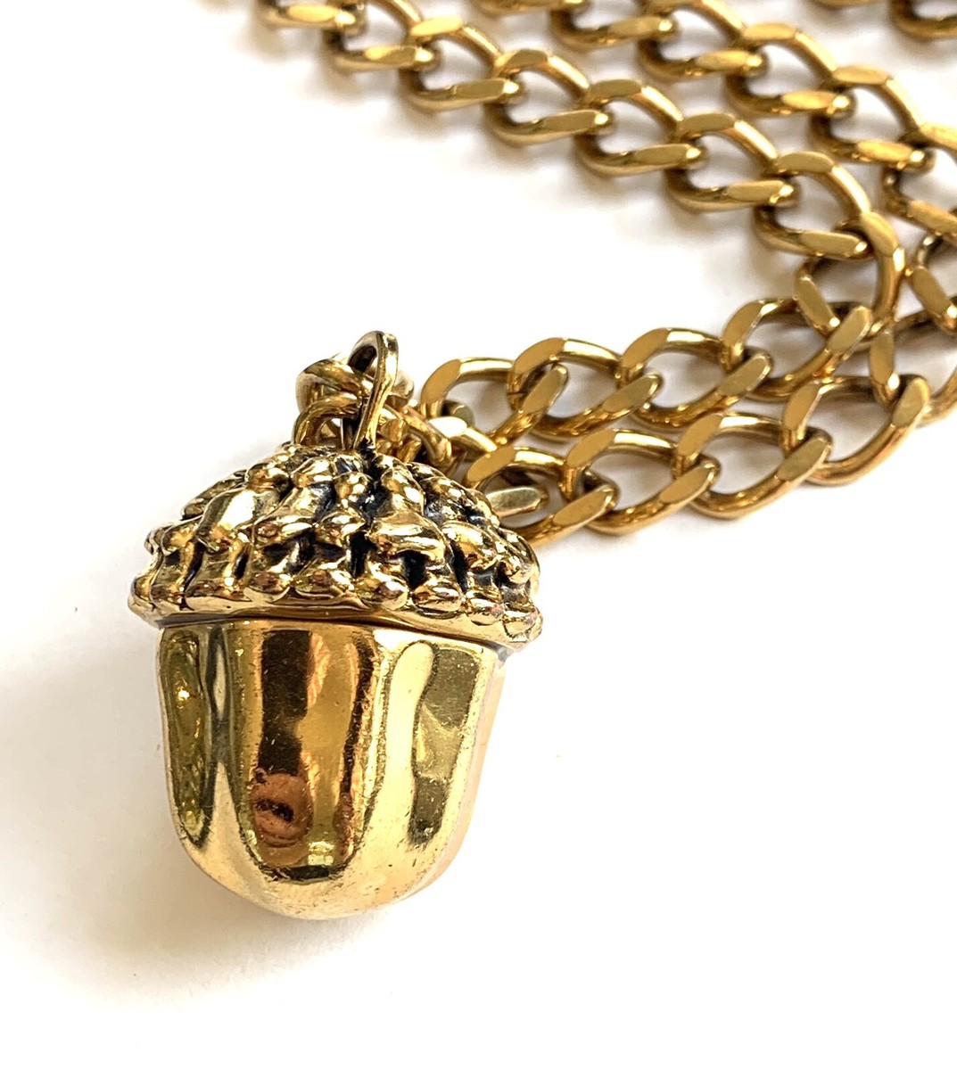 【送料&関税込】Alexander McQueen Chain Necklace Alexander McQueen Acorn Pendant Necklace w Flat Chain Signed