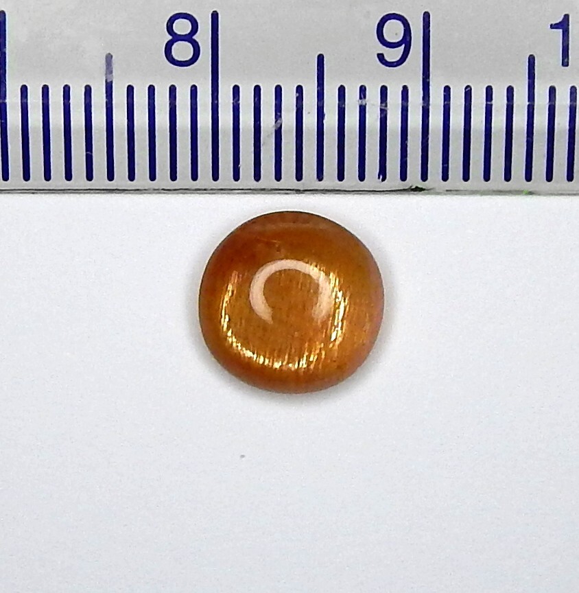 1.9ct Orange Star Sunstone Natural Earth Mined Unheated Round Cab
