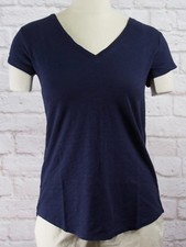NWT Womens GAP Short Sleeve Easy V-Neck T-Shirt Navy Uniform - 803966