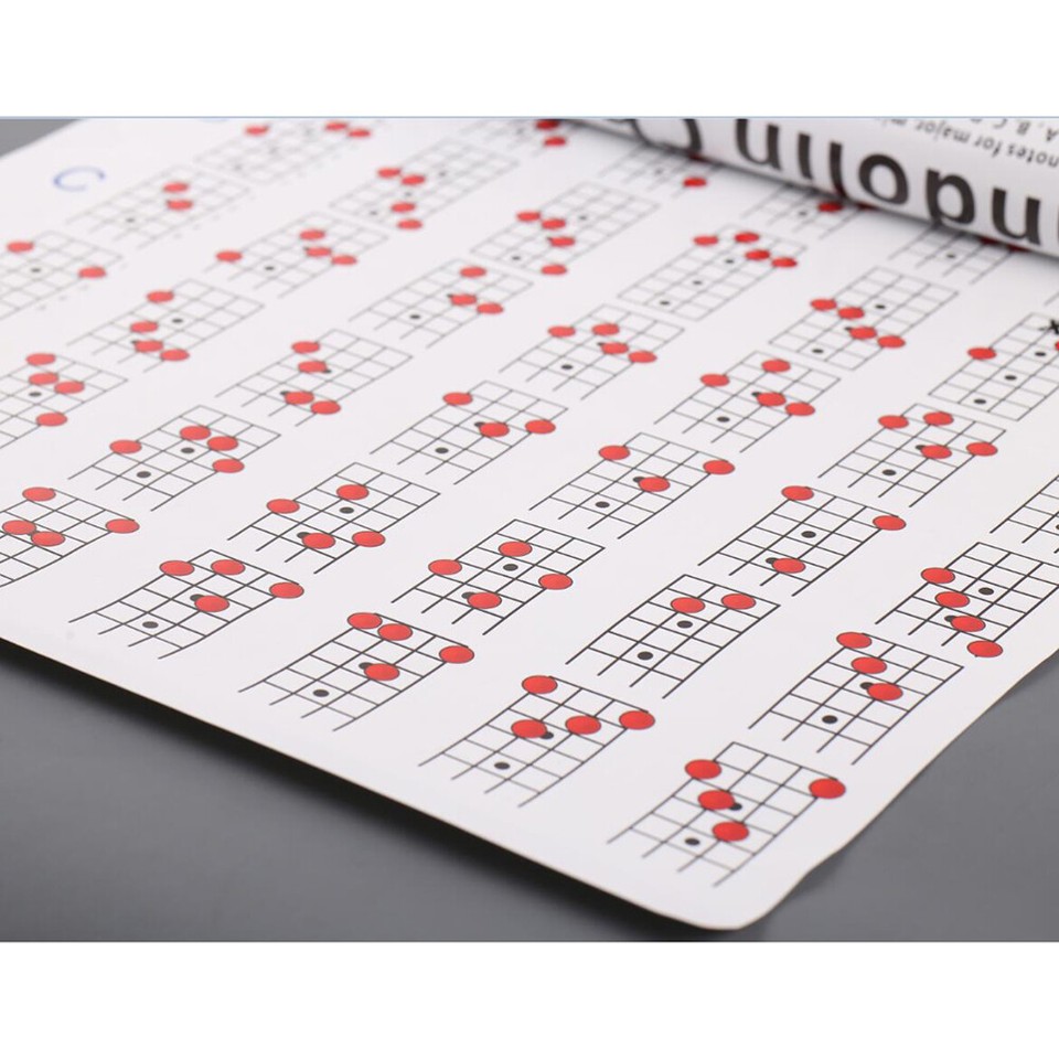 Mandolin Chords Acessories Scales Chart Practice Portable Guide eBay