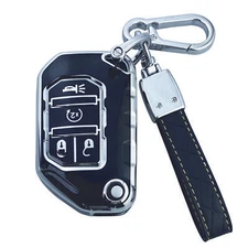 Yuebutor Key Fob Cover Case Fit for 2018-2023 Wrangler Gladiator Rubicon Sahara