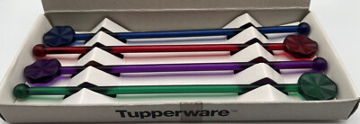 Tupperware Sticks Tupperware Sheerly Elegant Swizzle Sticks Set of 4 Green Blue Red ...