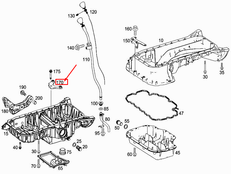 MERCEDES-BENZ S W222 Ölwanne Ölstand Schütz Halterung A2720101440