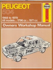 PEUGEOT 504 1.8 & 2.0 SALOON & ESTATE 1968-79 OWNERS WORKSHOP MANUAL *HARDBACK*