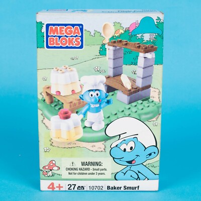 MIB sealed Mega Bloks 2010 Schlümpfe Schlumpf Bäcker Set #10702