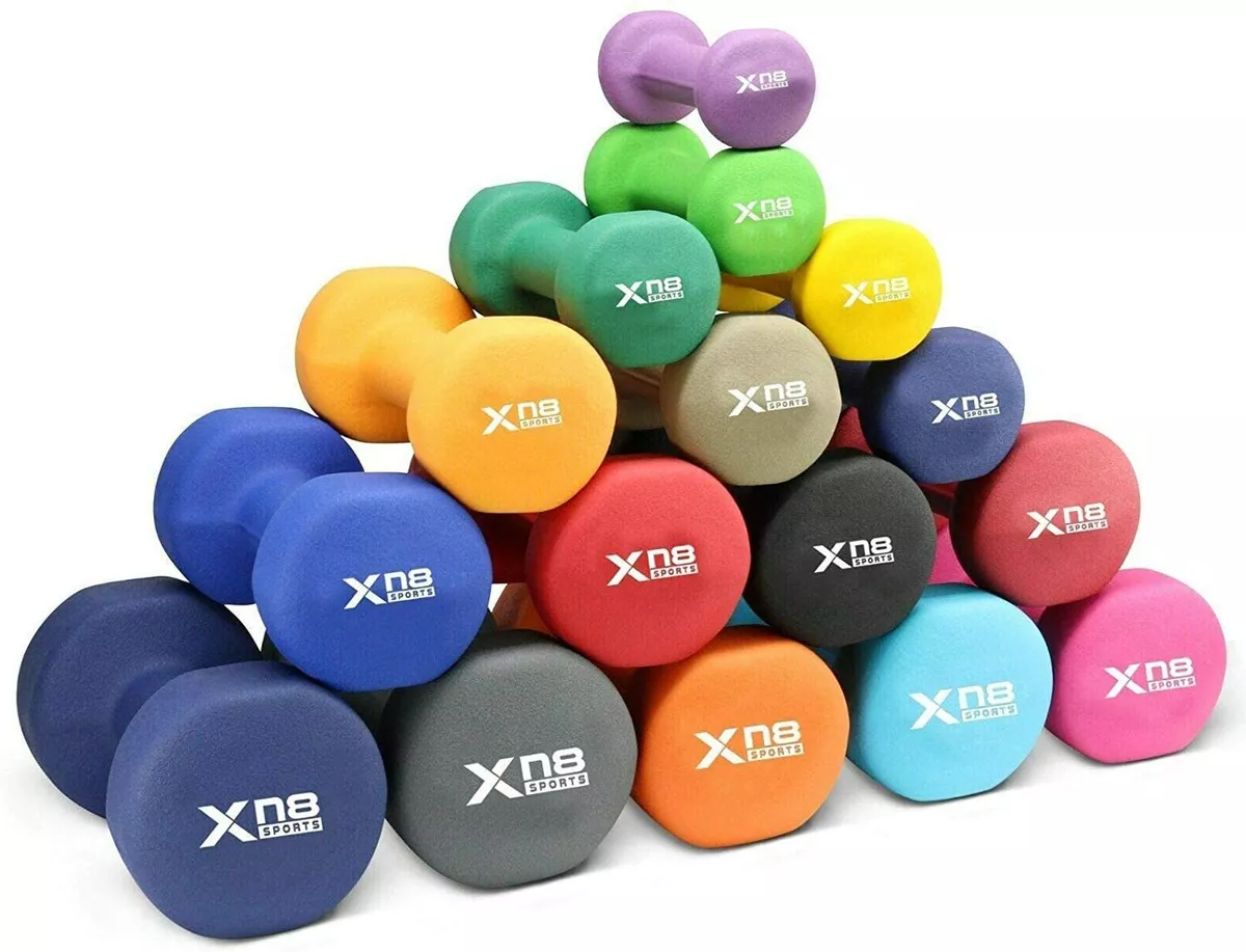 XN8 Neoprene Dumbbell Weights Iron Hand Pair Aerobic Workout Fitness Home Gym UK
