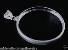 Coin Bezel One Ounce 39mm Silver Round Reeded Edge Sterling Silver Soldered Bail