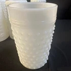 Vintage Anchor Hocking Hobnail white milk glass tumblersw/raised dot pattern 8oz