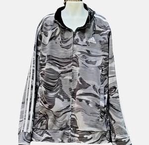 Adidas Gray Camo Full Zip Track Jacket Boys Large 14-16