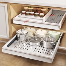 2 Pack Pull Out Cabinet Organizer With Raising Pad for Framed Cabinets,Expand...