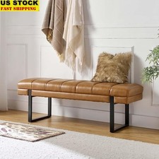 Modern Upholstered Bench Sturdy Wood Frame Multifunctional Seating Easy Assembly