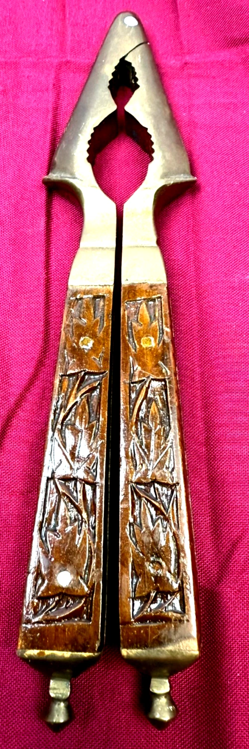 Antique Hand-Carved Wood & Brass Nutcracker – Alpine Folk Art, 7” Vintage
Opens in a new window or t