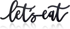 Metal Let's Eat Sign, Rustic Cutout Signs, Farmhouse Wall black 