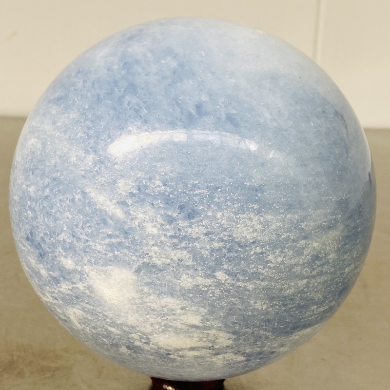 Natural Blue Celestite Crystal Sphere Ball Healing Madagascar 3980G (8.77LB)