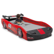 Race Car Twin Size Bed Frame Toddler Kid Boy Girl Bedroom Cama Para Ni o Red