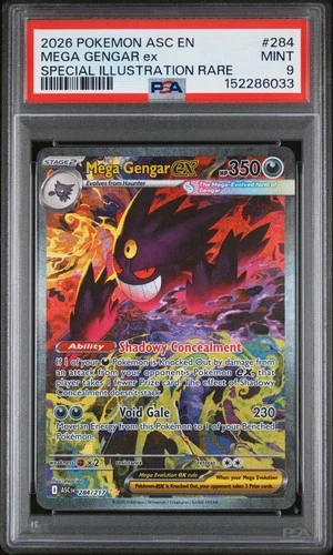 2026 POKEMON ASC EN-ASCENDED HEROES #284 MEGA GENGAR EX PSA 9