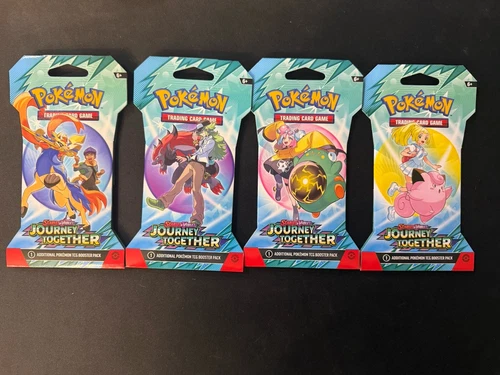 Pokemon Journey Together - Sleeved Booster Pack - ART SET - 4 pack lot- sealed