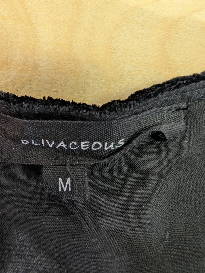 Velvet Off Shoulder Bell Sleeve Black Bodysuit Womens Sz M Whimsigoth Fairy Goth - Image 4 of 4