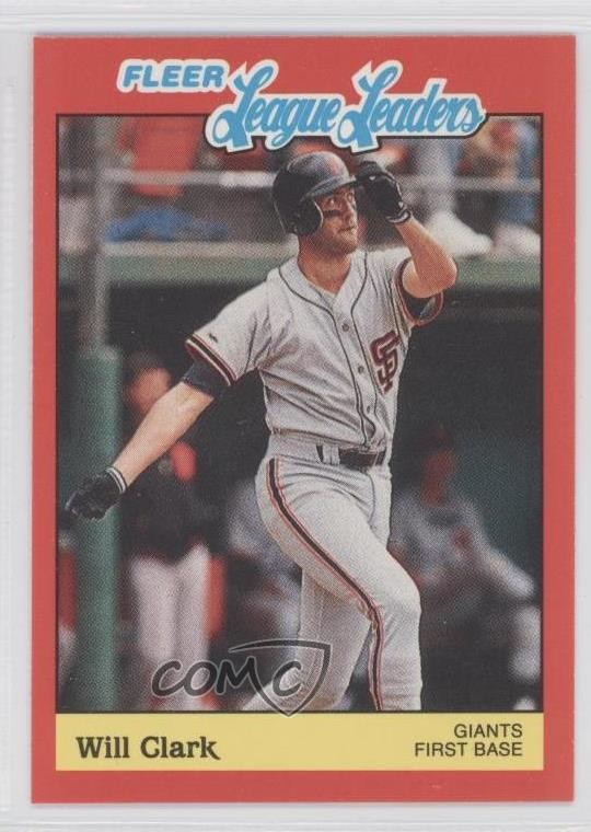 1989 Fleer Baseball's League Leaders Box Set Will Clark #4 1s7
