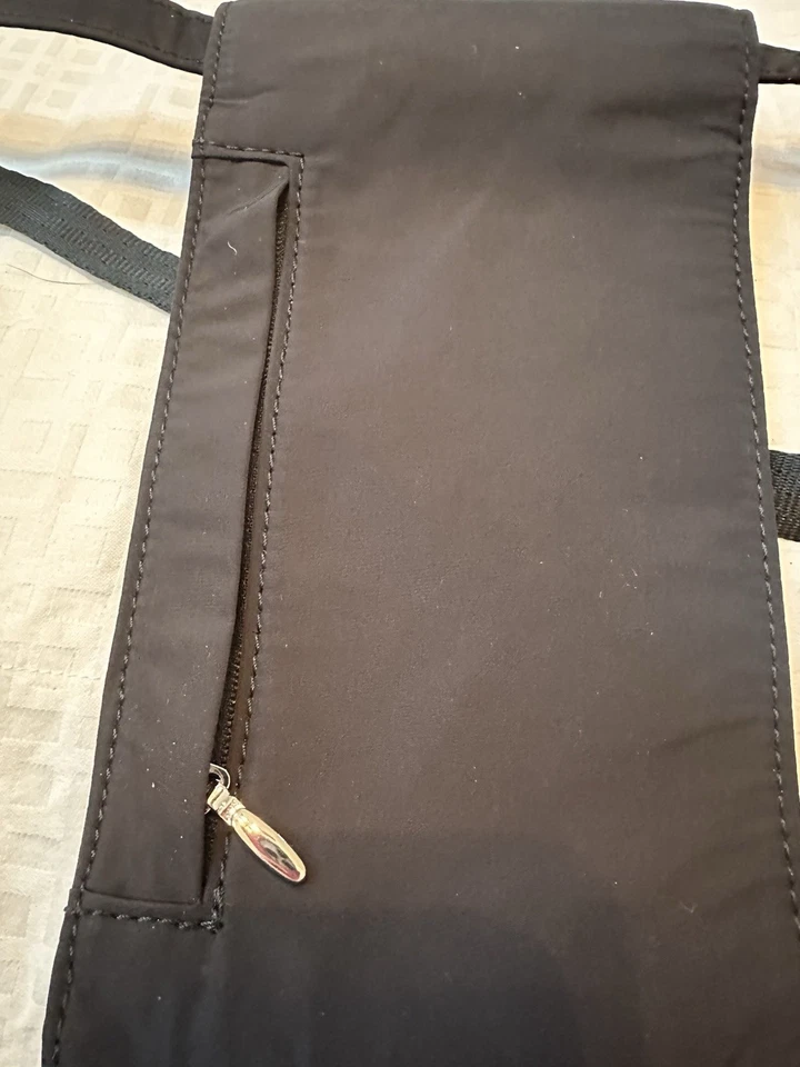 Bolsa tiracolo Athleta All About Phone mini bolsa preta microfibra bolso com zíper - Imagem 4 de 4