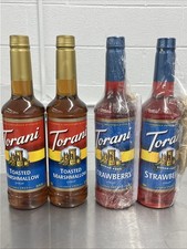 4 Pack Grocery Torani Syrup. 2 Sugar Free Strawberry And 2 Regular Toasted Marsh