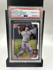 2015 Bowman Brendan Rodgers #200 1st Bowman Auto PSA 10 Gem Mint RC Rockies