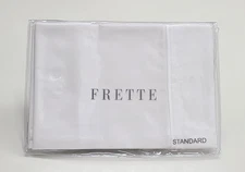Frette One Bourdon Standard Cases Pair White/White Cotton Percale