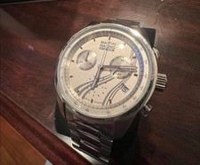 Martini Racing Chronograph Watch Metal Band Mens For Porsche Enthusiast