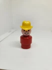 Vintage Fisher Price little people wood red farmer boy/cowboy yellow hat