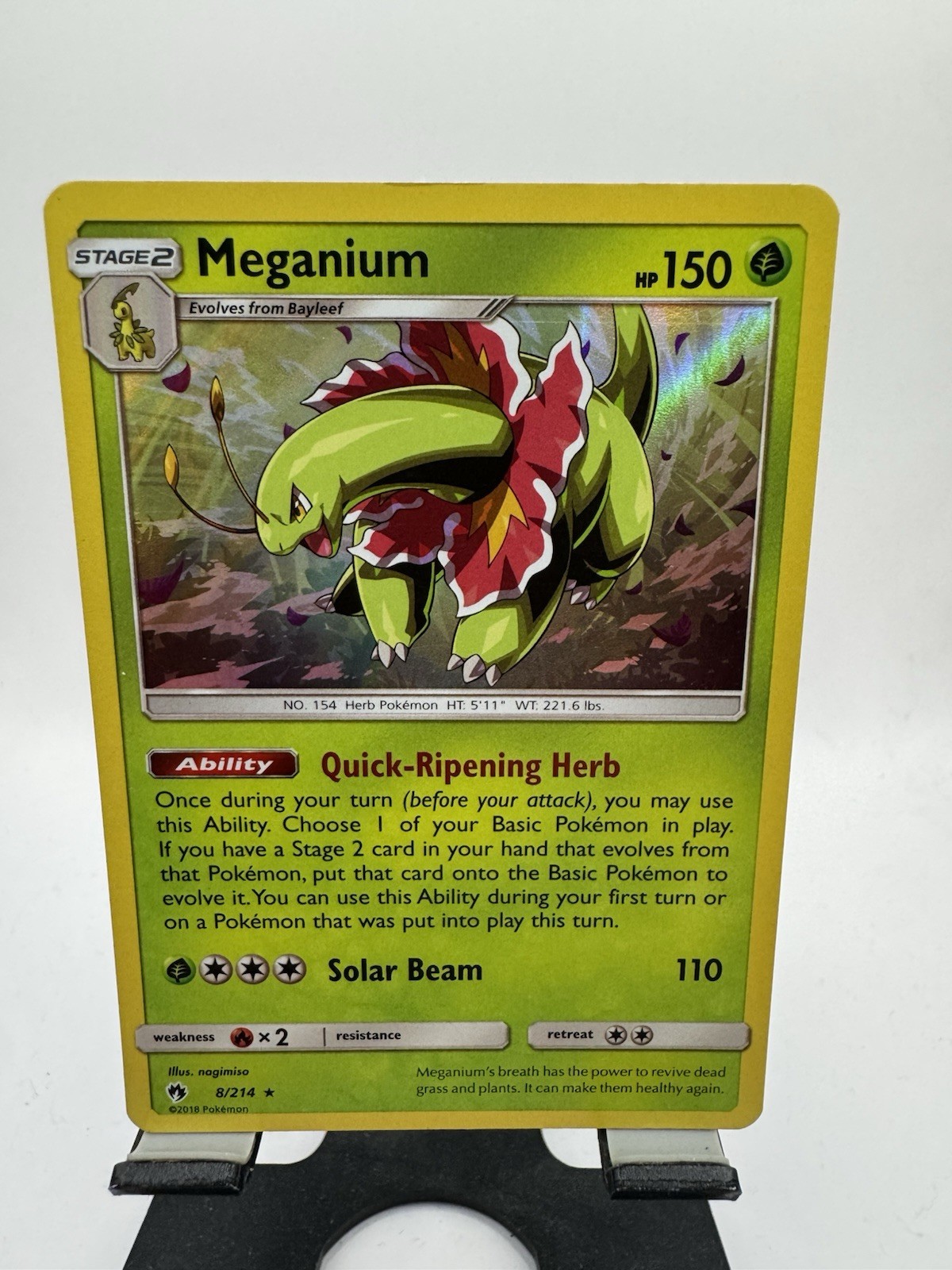Pokemon Card  Meganium Holo 8/214 Lost Thunder
