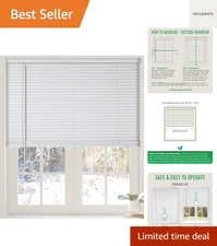 Calyx Interiors Cordless White 1” Light Filtering Mini Blinds 22.5” W x 48” H...