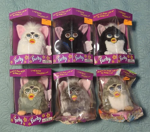 Lot Of 6 Vintage 1998 Tiger Electronics Furby NIB Model 70-800 (2 Boxes Damage)