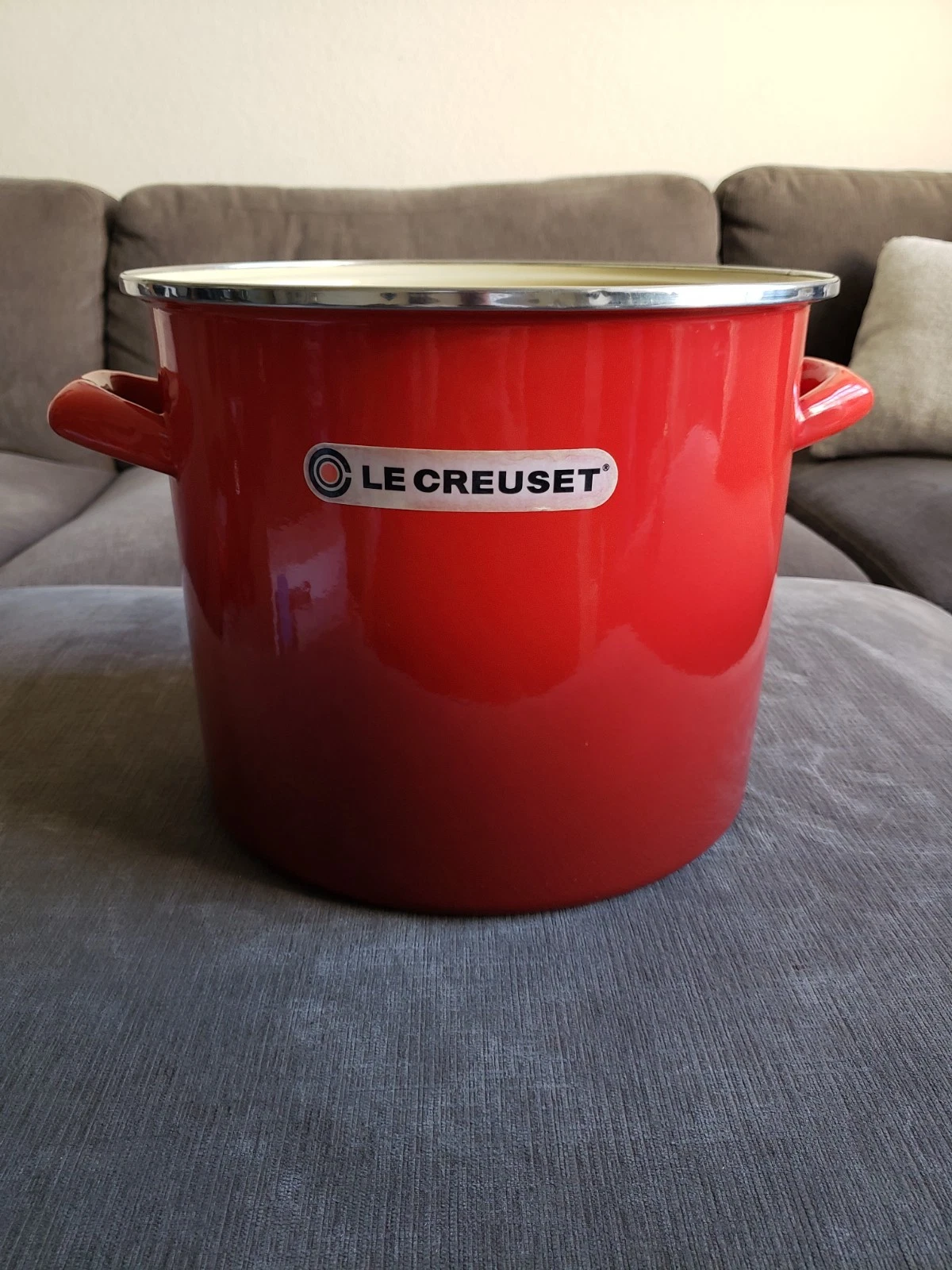 Le Creuset Enameled Steel 16 QT Stockpot - Classic Red - NO LID READ DESCRIPTION
