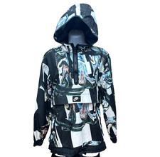 Nike NSW Jacket Hooded 1/2 Zip Marble Anorak Windbreaker Womens Small 908766-010
