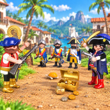 Playmobil Pirates vs Spanish Soldiers Colonial Treasure Custom Set 80pc