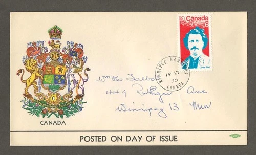 Canada first day cover, Talbot Cachet 1970 Louis Riel [ 798