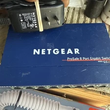 NETGEAR ProSafe GS108 8-Port Gigabit Desktop Ethernet Switch with power cord!