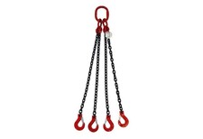 Anschlagkette 4-Strang 3m 8mm schwarz lackiert mit Haken DIN EN 818-4 gepr&uuml;ft