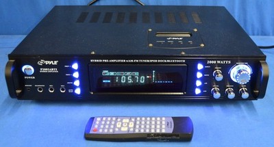 PYLE P2002ABTI Hybrid Amplifier AM/FM Tuner iPod Dock Bluetooth 2000W w/ Remote.