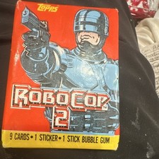 1990 TOPPS RoboCop 2 Sealed Trading Card Box 9 Cards Sticker Bubble Gum 